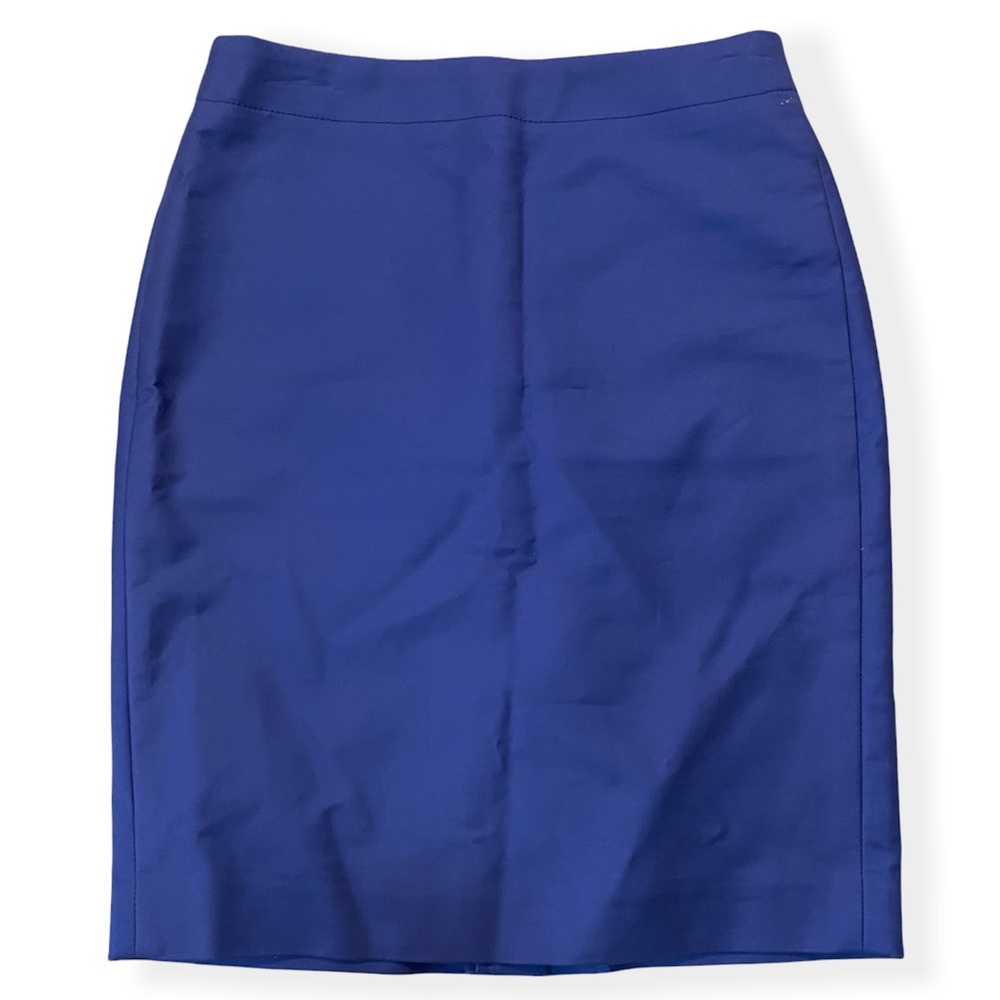J. Crew No 2 Pencil Skirt Cotton Blue Womens Size 2